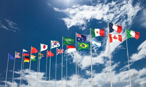 G20 g flag blue sky  country international g twenty world earth global planet summit usa america russia japan china germany italy g20 twenty economy politic g government member relationship strategy